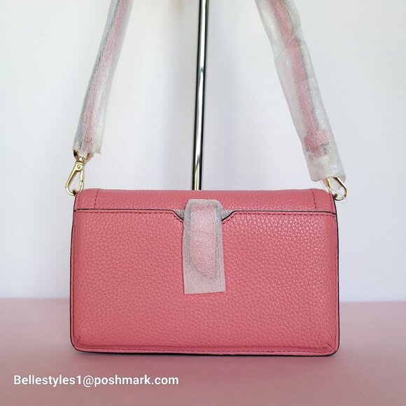 MICHAEL KORS Jet Set Charm Small Phone Pebbled Leather Crossbody- Tea Rose⭐ - Picture 7 of 16